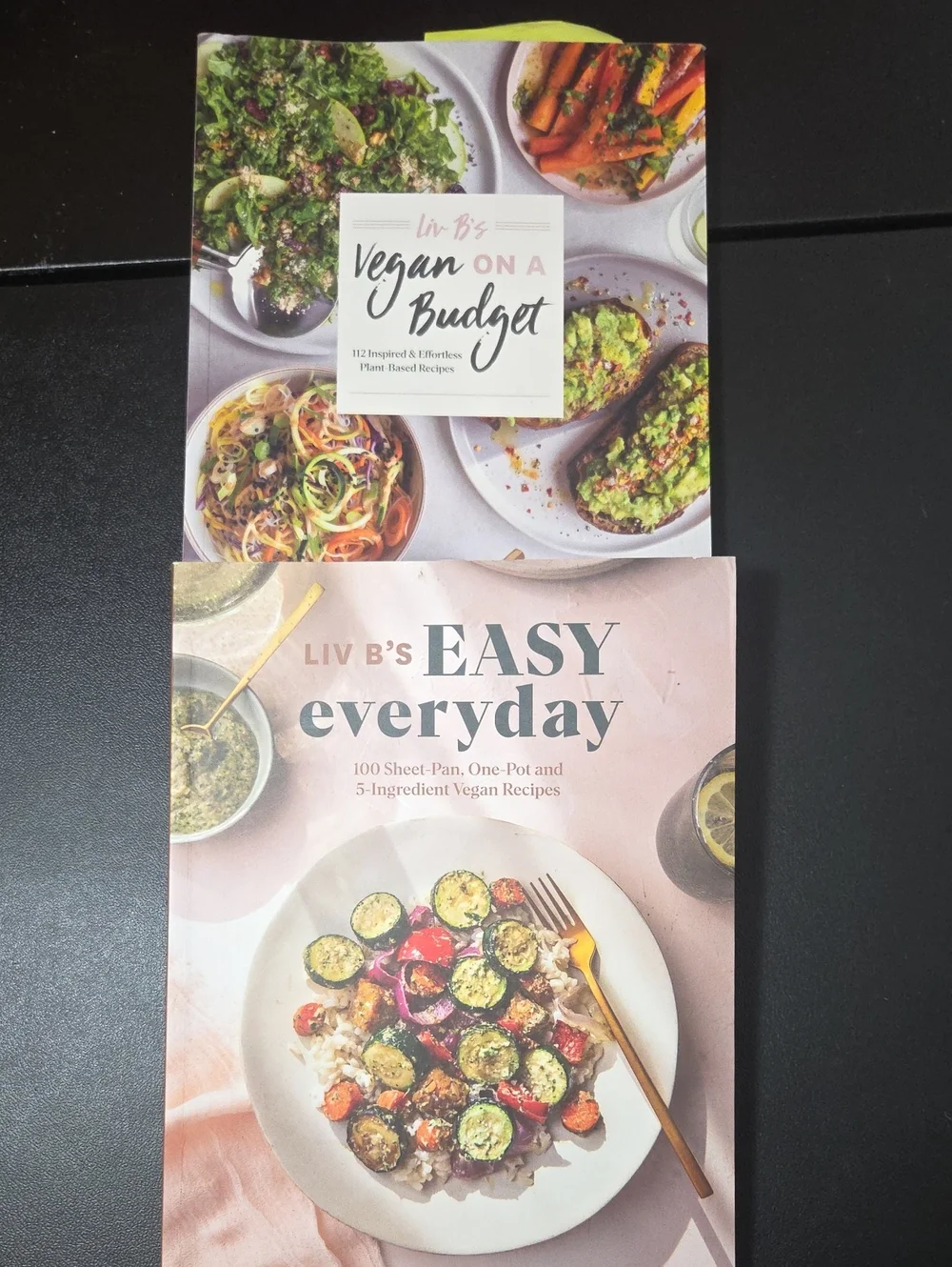 Liv B's Vegan On A Budget & Easy Everyday Cookbook Olivia Biermann Lot Of 2